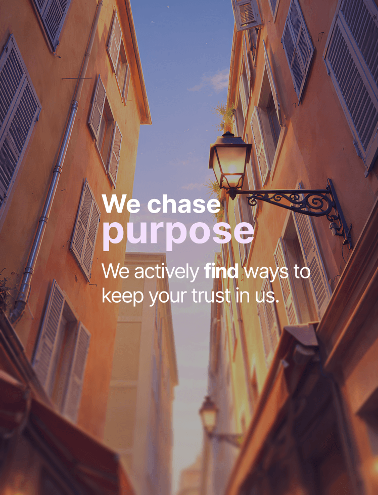 We chase purpose